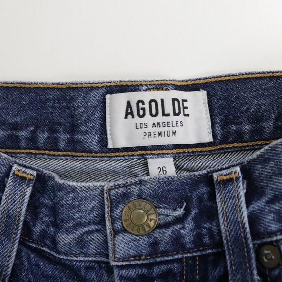 Agolde High Rise Denim Jeans in Classic Blue - Picture 7 of 9